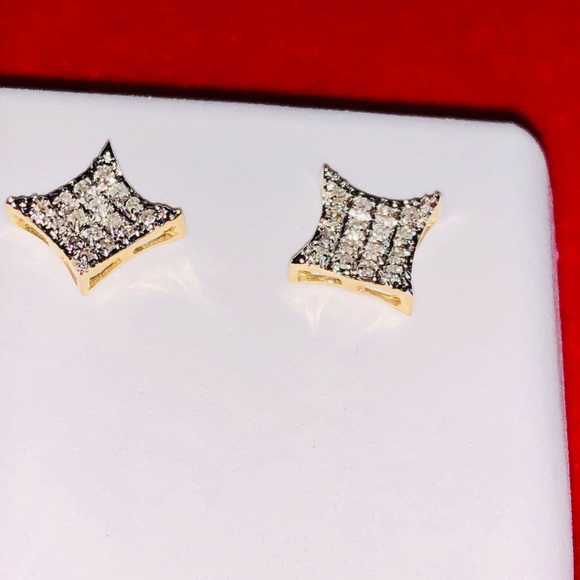 10k solid real gold real diamond kite earrings, FREE APPRAISAL, not plated, SALE - Picture 7 of 8